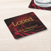 LOVED Everlasting Liebe Rote Rose Custom VALENTINE Rechteckiger Pappuntersetzer (angewinkelt)