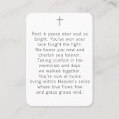 Loved Forever Floral Photo Prayer Card Visitenkarte (Rückseite)