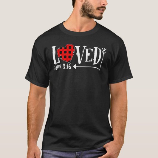 Loved John 316 Heart Valentines Day Bible Christia T-Shirt (Vorderseite)