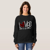 Loved John 316 Red Buffalo Kariert Heart Christlic Sweatshirt (Vorne ganz)