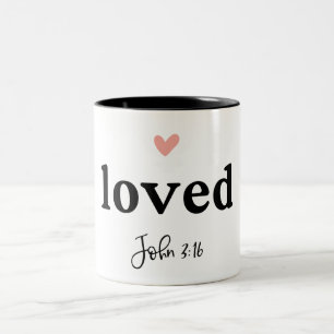 Loved John 3:16 Bible Verse Zweifarbige Tasse