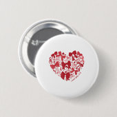 Loved John 3 16 Bow Valentine Christlich Bible Ver Button (Vorne & Hinten)