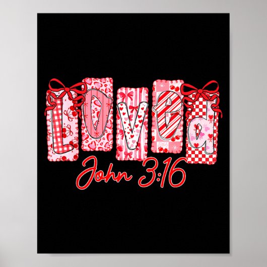 Loved John 3 16 Christian Loves Valentine's Day Go Poster (Vorne)