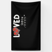 Loved John 3:16 Red Kariert Heart Christlich Banner (Vertikal)