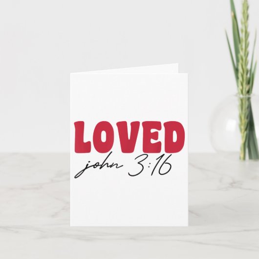 Loved John 3_16 Retro Style Valentinstag Karte (Vorderseite)