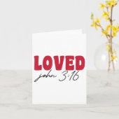 Loved John 3_16 Retro Style Valentinstag Karte (Gelbe Blume)