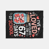 Loved My Cl For 67 Days Of School Valentine's Day  Fleecedecke (Vorderseite (Horizontal))