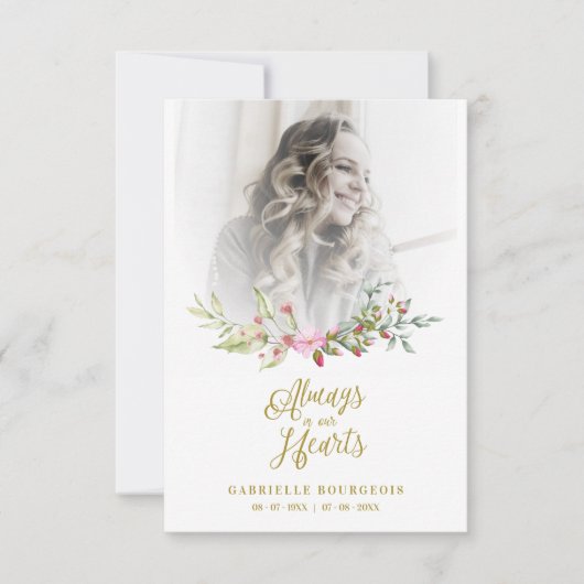 Loved One Woman In Memoriam Funeral Pink Wreath (Vorderseite)