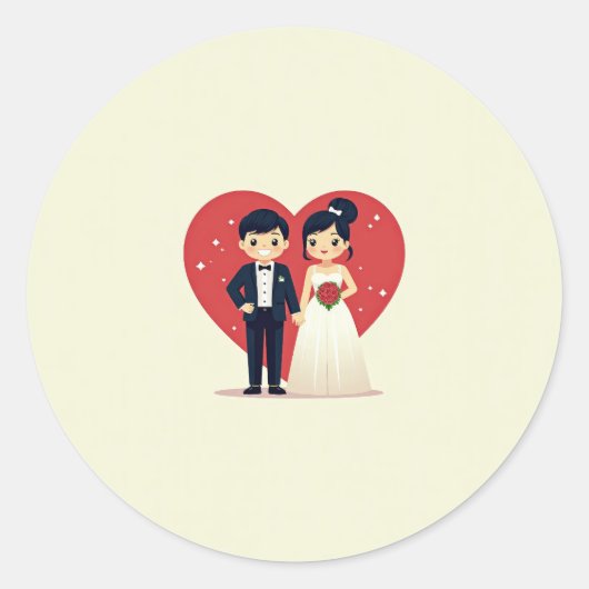 Loveheart Wedding Sticker (Vorderseite)