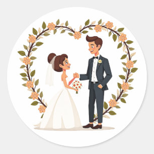 Loveheart Wedding Sticker