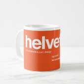 LoveHelvetica große orange RückTasse Kaffeetasse (Vorderseite Links)