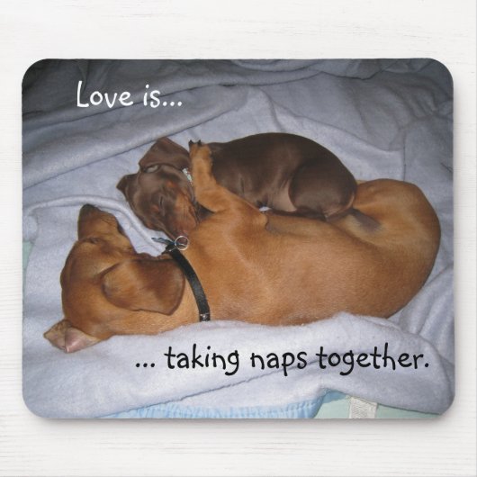 loveis, Liebe ist…,…, Nickerchen zusammen nehmend Mousepad (Vorne)
