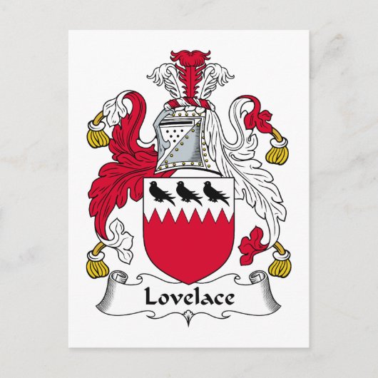 Lovelace Familienwappen Postkarte (Vorderseite)