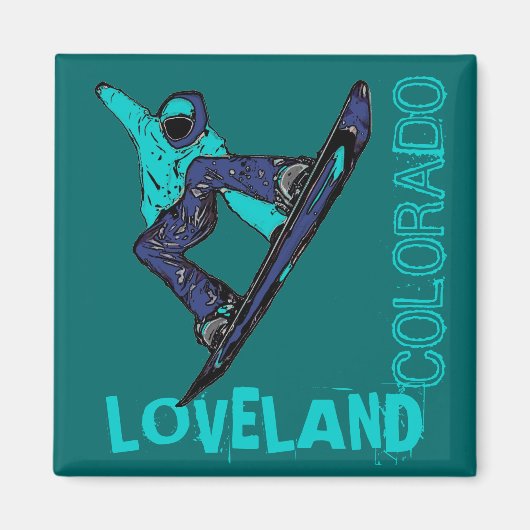 Loveland Colorado aquamariner Snowboardmagnet Magnet (Vorne)