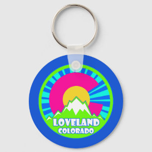 Loveland Colorado Neon Berge Schlüsselanhänger