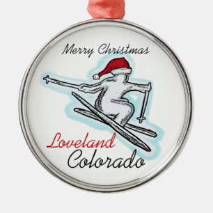 Loveland Colorado Santa-Ski-Hut Ornament Aus Metall