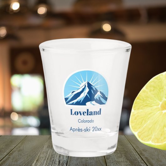 Loveland Colorado USA après-ski souvenir Schnapsglas