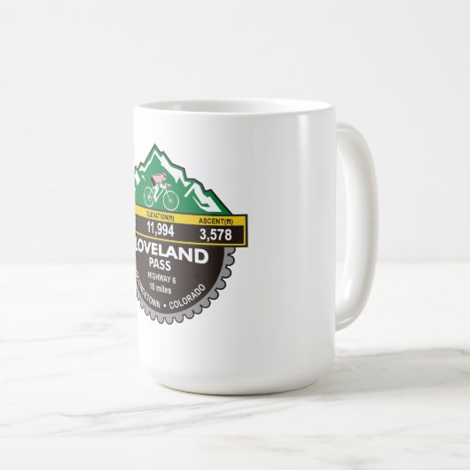 LOVELAND PASS- GEORGETOWN, CO -"BERG" KAFFEETASSE (VorderseiteRechts)