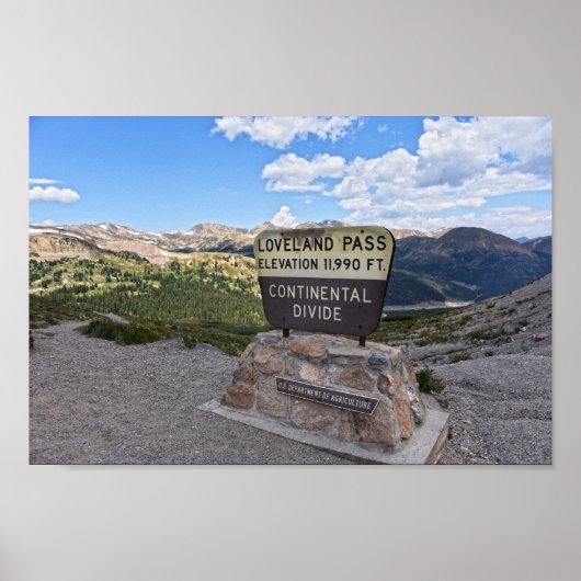 Loveland Pass Sign, Colorado Poster (Vorne)