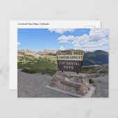 Loveland Pass Sign, Colorado Postkarte (Vorne/Hinten)