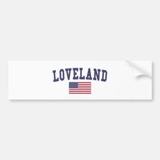 Loveland US-Flagge Autoaufkleber (Vorne)