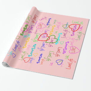 LoveLife mehrfarbiges, glänzendes Wrapping Paper Geschenkpapier