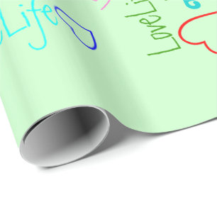 LoveLife mehrfarbiges, glänzendes Wrapping Paper Geschenkpapier