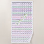LoveLife Multi Hearts Beach Handtuch (Vorderseite)