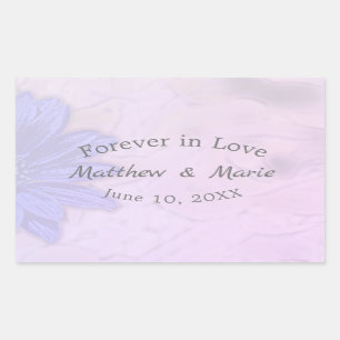 Lovelly Lavender Floral Wedding Rechteckiger Aufkleber
