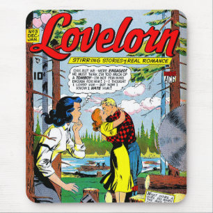 Lovelorn Veryal Romance Vintage Comicen Mousepad