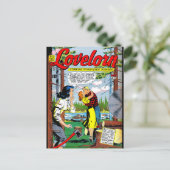 Lovelorn Veryal Romance Vintage Comicen Postkarte (Stehend Vorderseite)