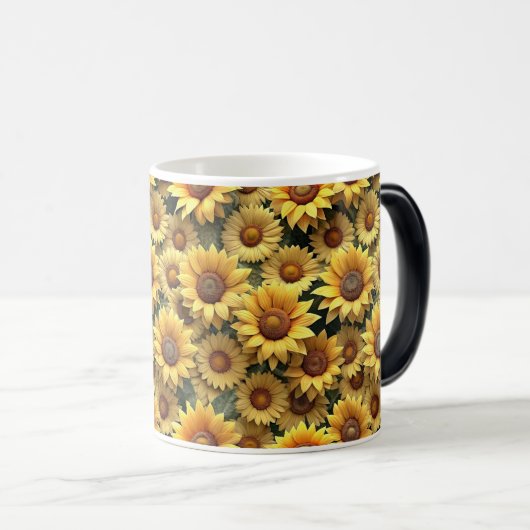 Lovely 3D Sunflowers Verwandlungstasse (VorderseiteRechts)