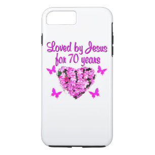 LOVELY 70 TH GEBURTSTAGES PINK FLORAL FOTO DESIGN Case-Mate iPhone HÜLLE