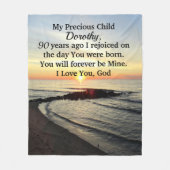 LOVELY 90. BIRTHDAY PERSONALISIERT SUNRISE FLEECEDECKE (Vorderseite)