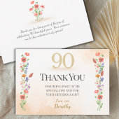 Lovely 90th Birthday – Wildflower Design Dankeskarte