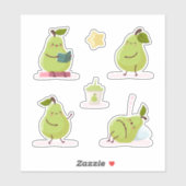 Lovely and funny set of pears aufkleber (Blatt)