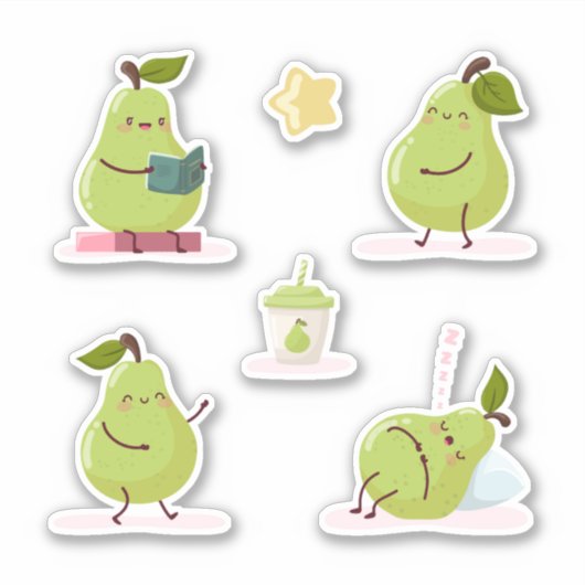 Lovely and funny set of pears aufkleber (Vorderseite)