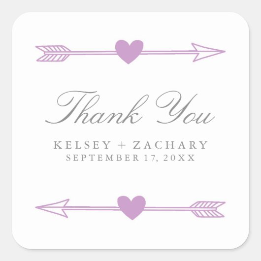 Lovely Arrows Gastgeschenk Hochzeit Stickers / Lil (Vorderseite)