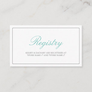 Lovely Arrows Registry Cards / Aquamarin & Grau Begleitkarte