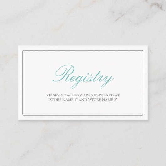 Lovely Arrows Registry Cards / Aquamarin & Grau Begleitkarte (Vorderseite)