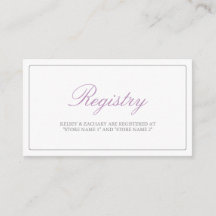 Lovely Arrows Registry Cards / Lilac and Grey