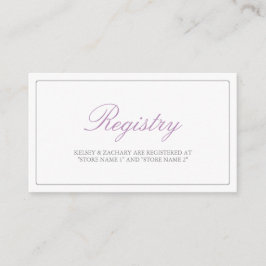 Lovely Arrows Registry Cards / Lilac and Grey Begleitkarte