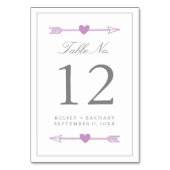 Lovely Arrows Tischnummer Card / Lilac and Grey (Rückseite)