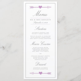 Lovely Arrows Wedning Dinner Menu / Lilac and Grey Menükarte