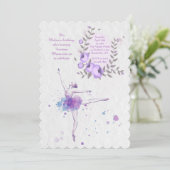 Lovely Ballerina Einladung (Stehend Vorderseite)