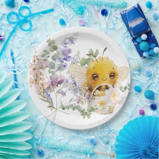 Lovely Bee 9'' Paper Tellers Pappteller (Party)