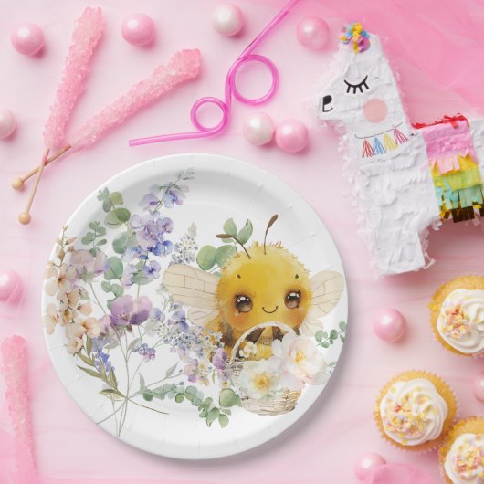 Lovely Bee 9'' Paper Tellers Pappteller (Party)