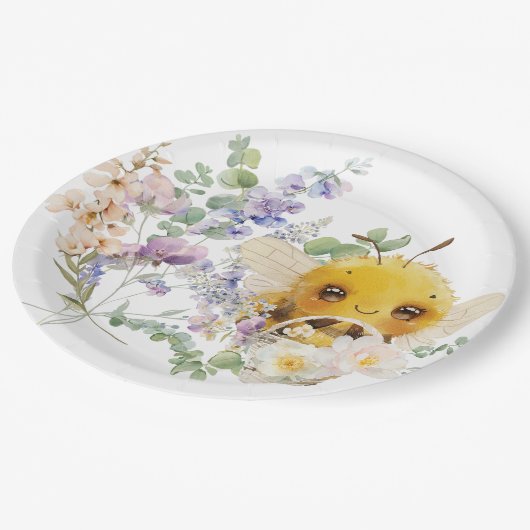 Lovely Bee 9'' Paper Tellers Pappteller (Schrägansicht)