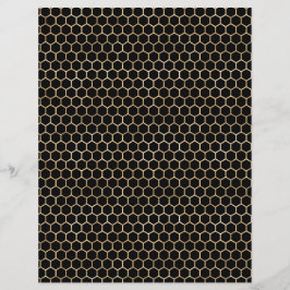 Lovely Bee Gold Honeycomb Scrapbook Paper Sheet