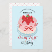 Lovely Berry Birthday Party Einladung (Vorne/Hinten)